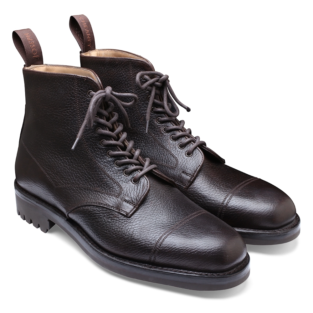 Pennine II C Veldtschoen Derby Boot in Dark Brown Pull Up Leather