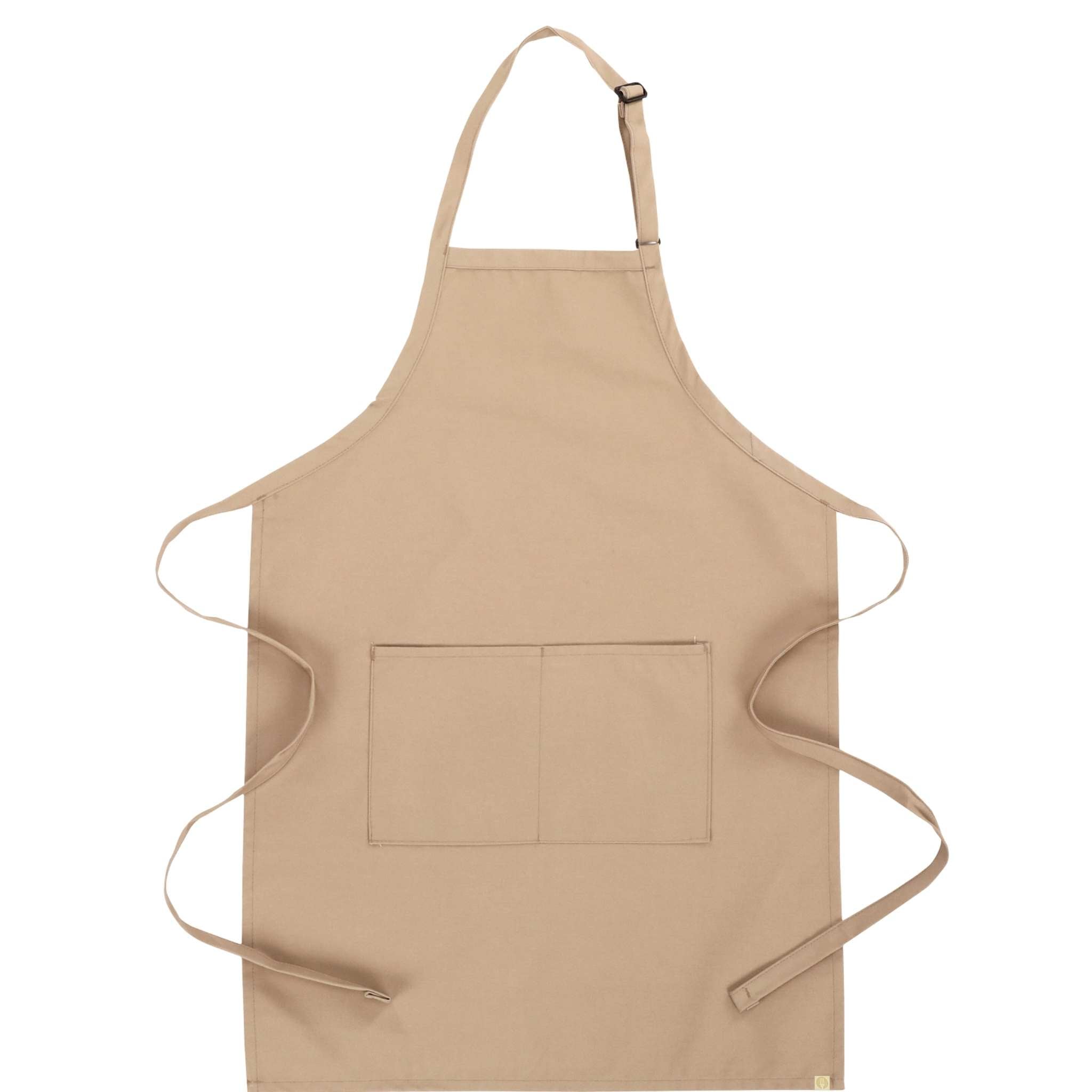 お手頃価格！ベージュカラーのシンプル胸当てエプロン｜Chef Works