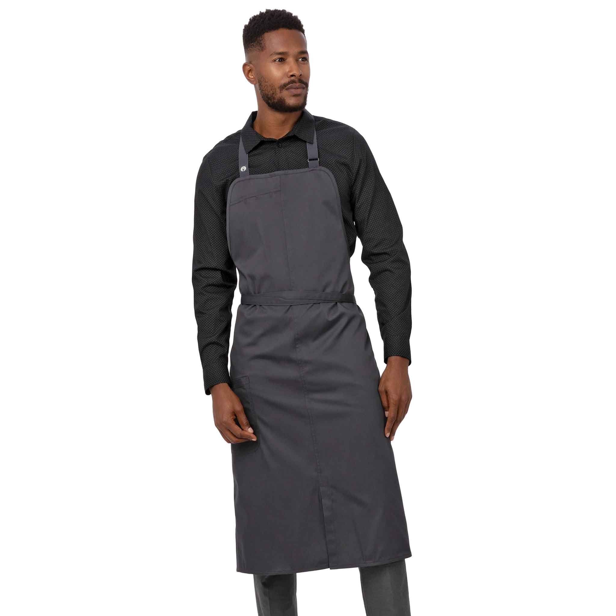 大判・チャコールカラー・胸当てエプロン「ブリオ」Chef Works® — Chef