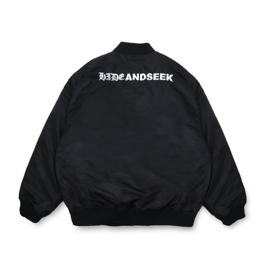 HideandSeek - Nylon Varsity Jacket(24aw) - BLK / ナイロン バー
