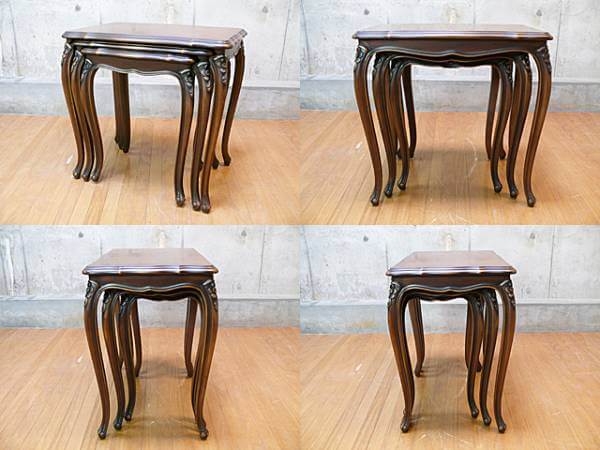 カリモク ドマーニ】Louis XV ルイ15世 スライドサイドテーブル ネスト