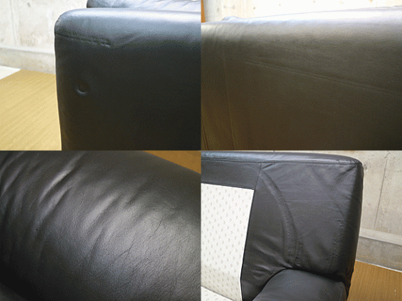 arflex】アルフレックス BENGODI ベンゴディ 黒総革 1人掛けソファ