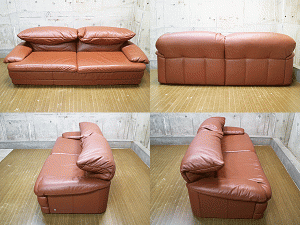 ACTUS】アクタス ギャラリーM 総革 3人掛けソファ&オットマン Gallery