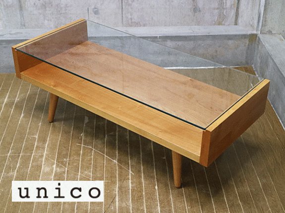 unico】ウニコ Ecco(エッコ) ガラステーブル センターテーブル 出張
