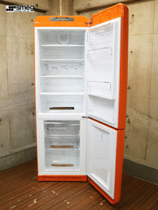 smeg】スメッグ 冷凍冷蔵庫 FAB32U 304L オレンジ イタリア製 デザイン