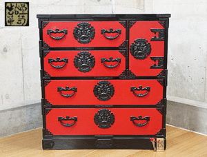 岩谷堂箪笥】伝統工芸品 中型 4段 片開き箪笥/整理タンス/チェスト 日