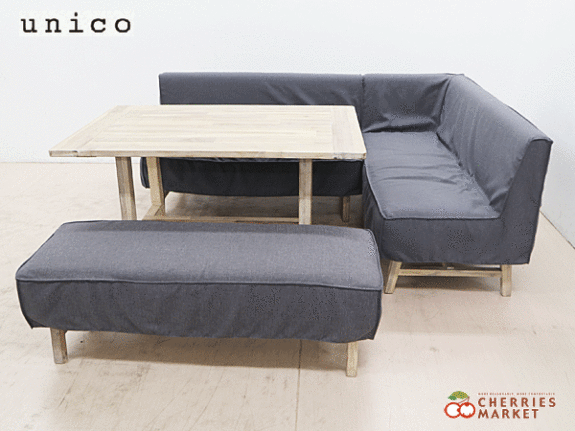 unico】ウニコ MANOA マノア ダイニングテーブル&ベンチアーム&ベンチ