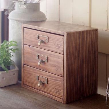 アンティークスタイル3段小引き出し｜アンティーク風インテリア雑貨