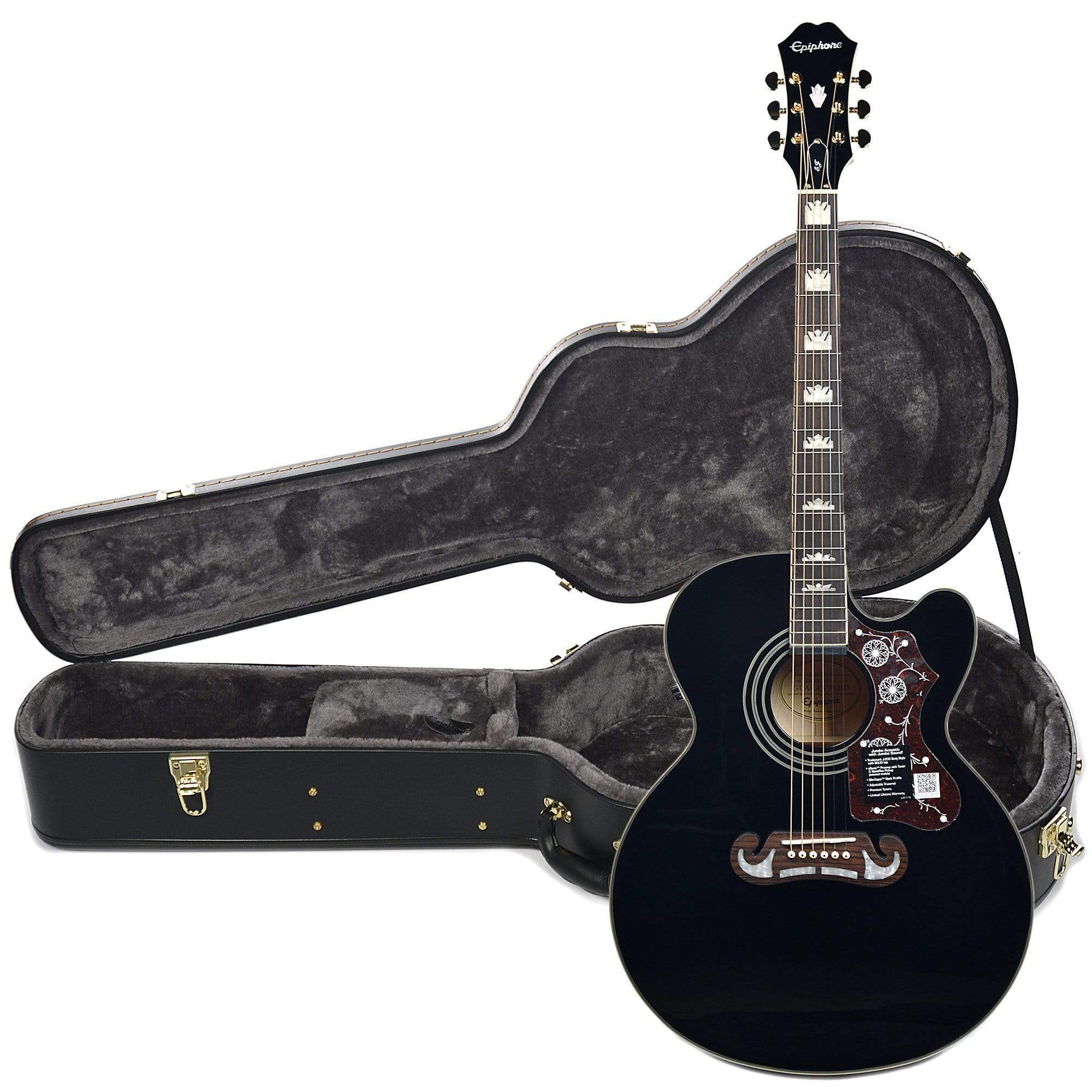 Epiphone EJ-200SCE Solid Top Acoustic-Electric Black and Epiphone