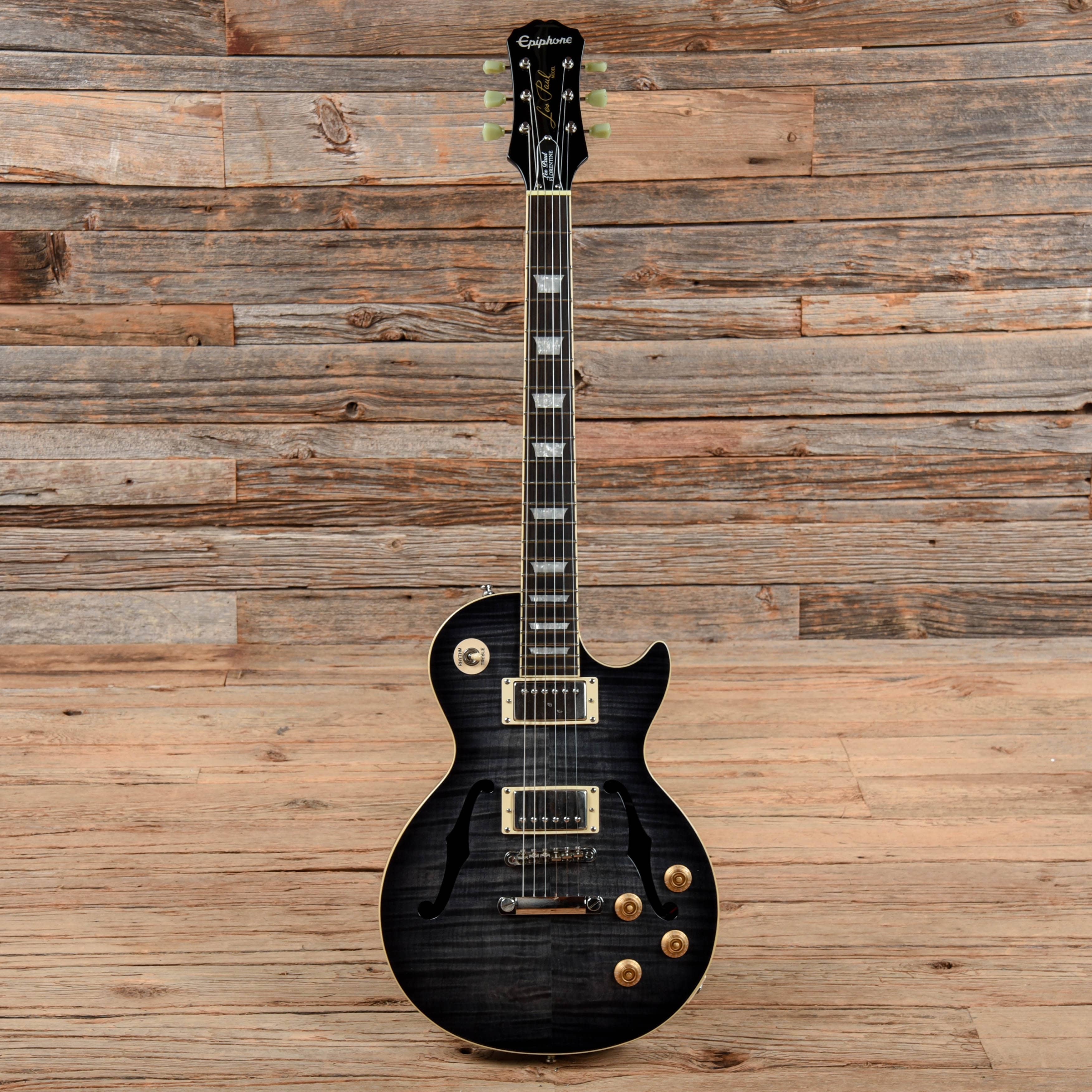 Epiphone Les Paul Standard Florentine PRO Transparent Black 2014