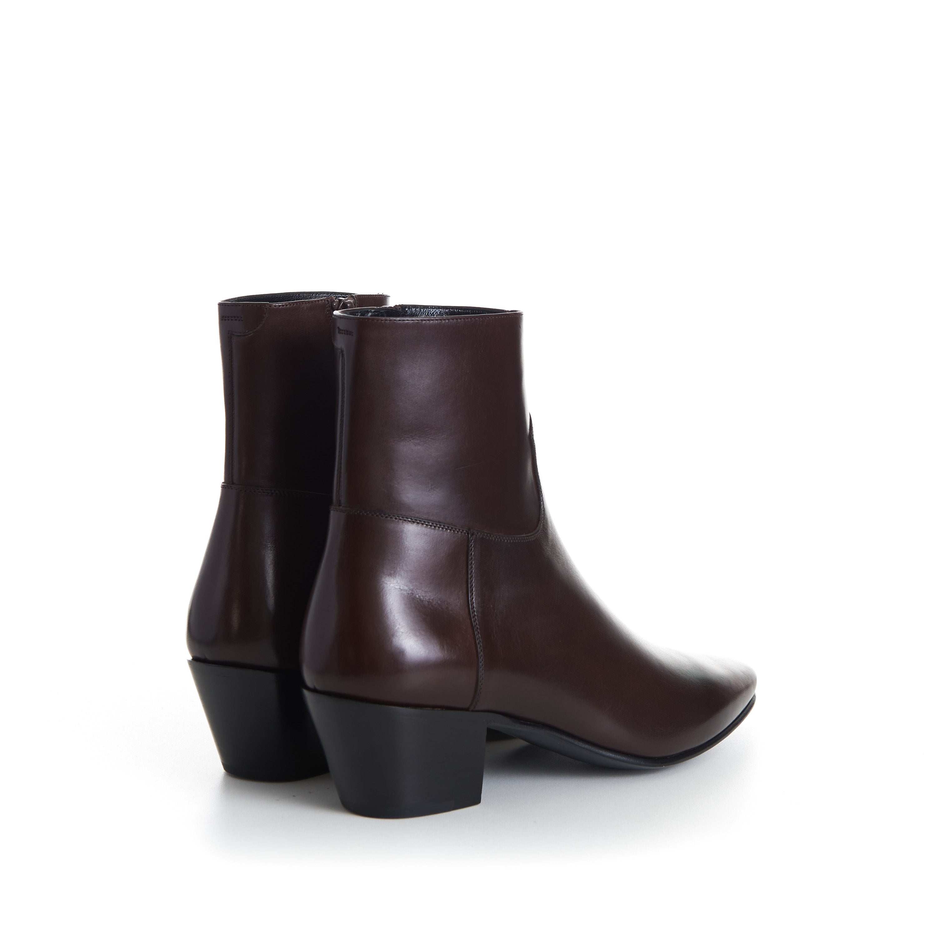 JACNO Zipped Ankle Boots - Oak Brown, 60mm Heel – CHIIIQ