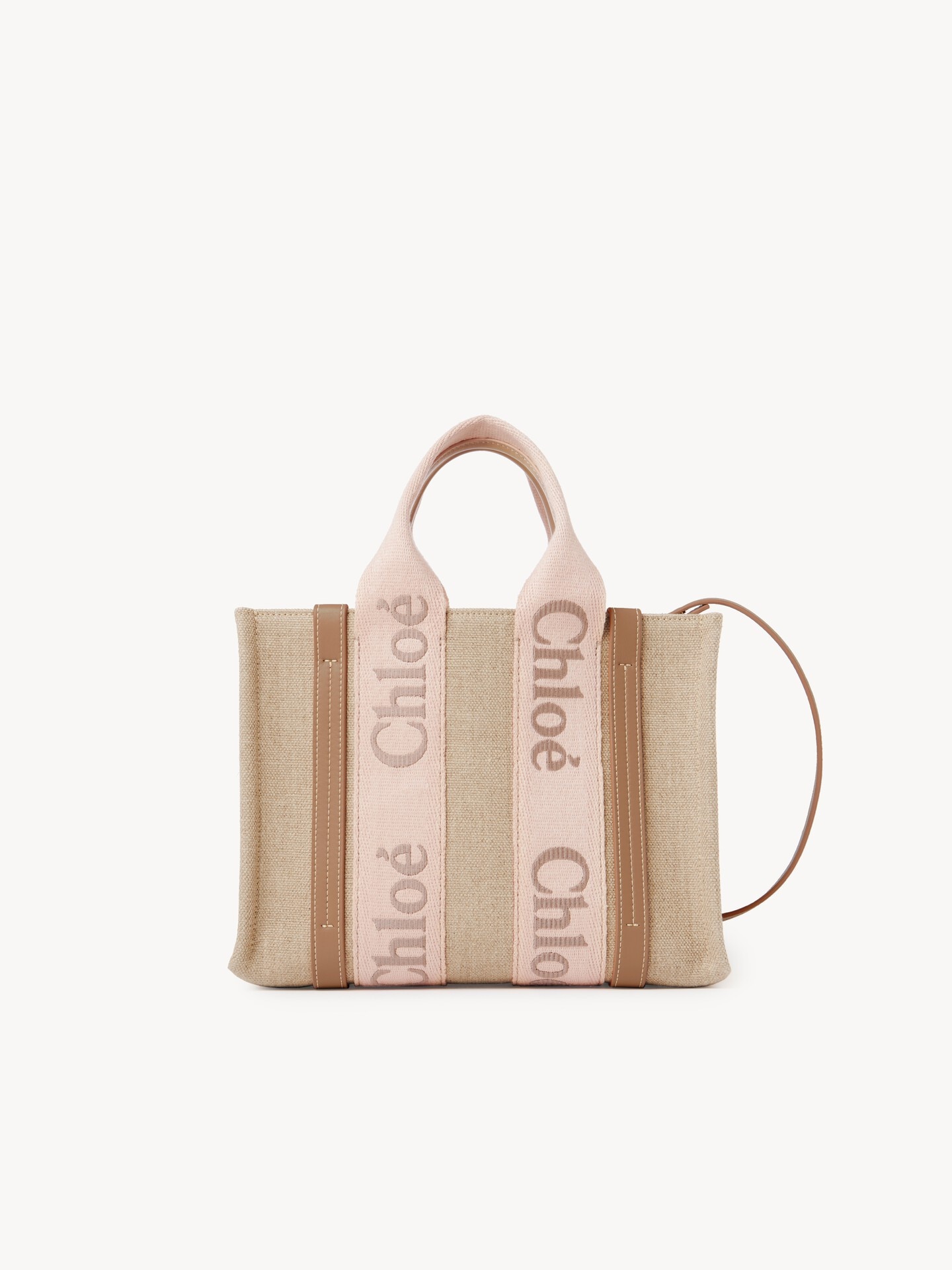 リネン製Woodyスモールトートバッグ ベージュ - Chloé