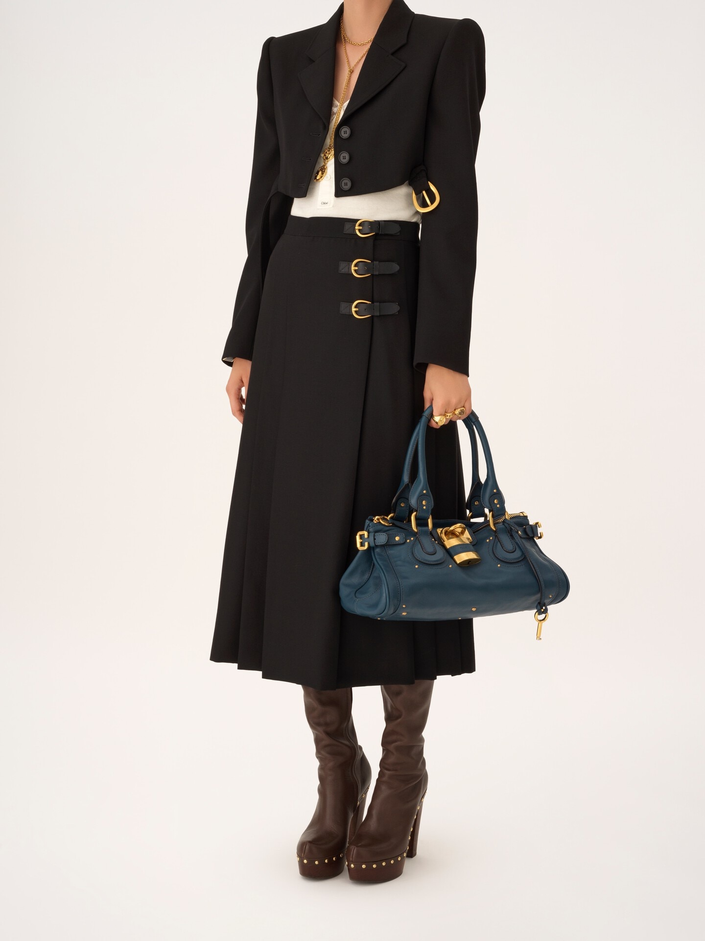 グレインレザー製Paddingtonバッグ 青 - Chloé