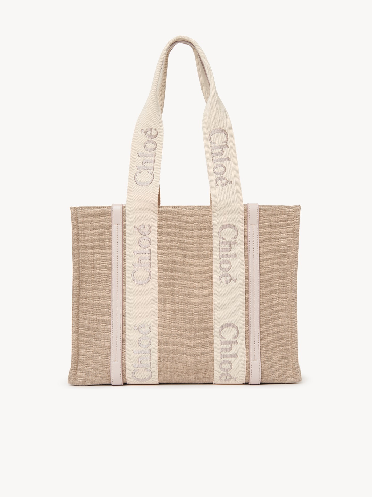 Woody tote bag in linen Grey - Chloé