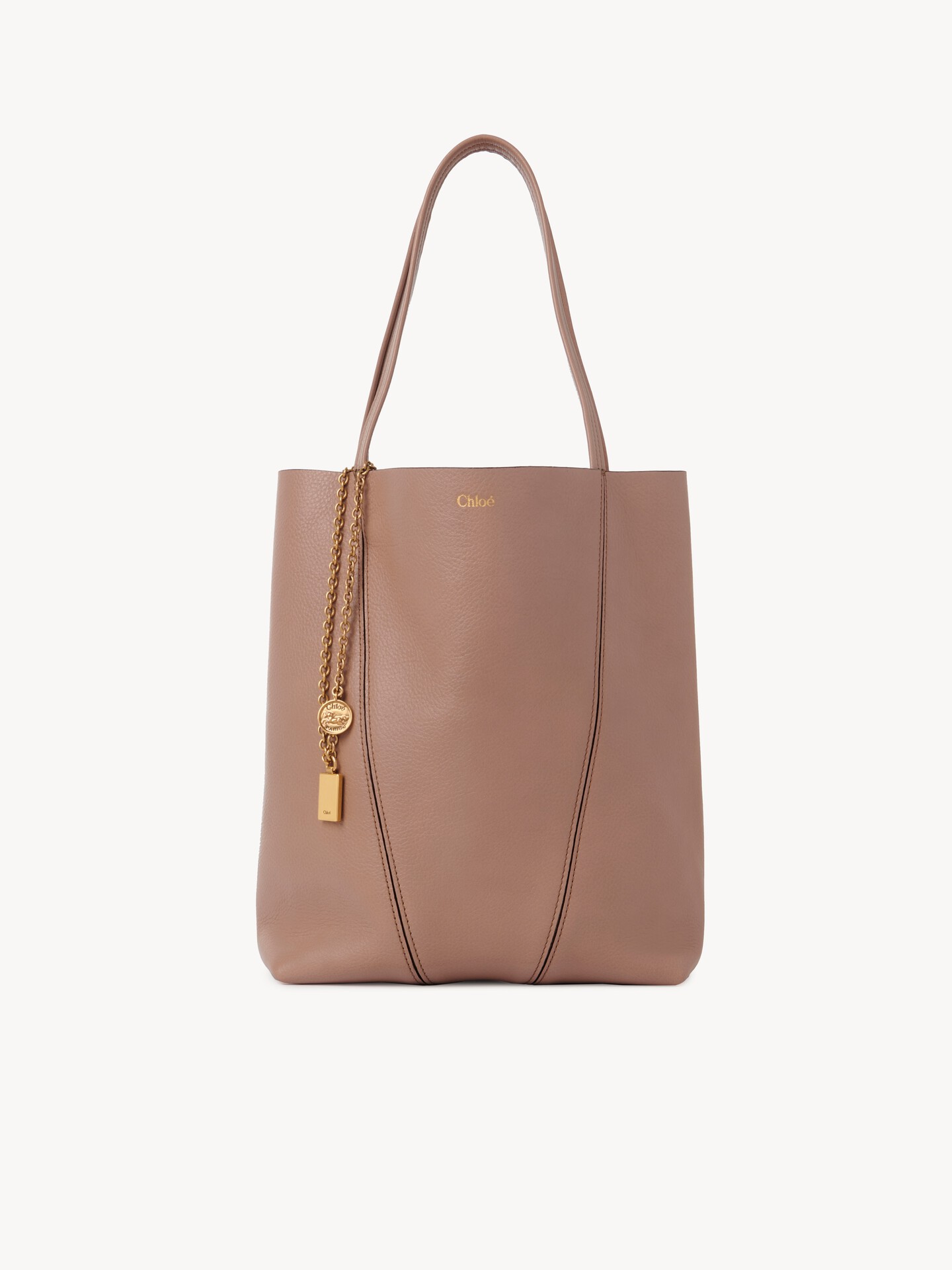 グレインレザー製Chloé Spinトートバッグ ピンク - Chloé