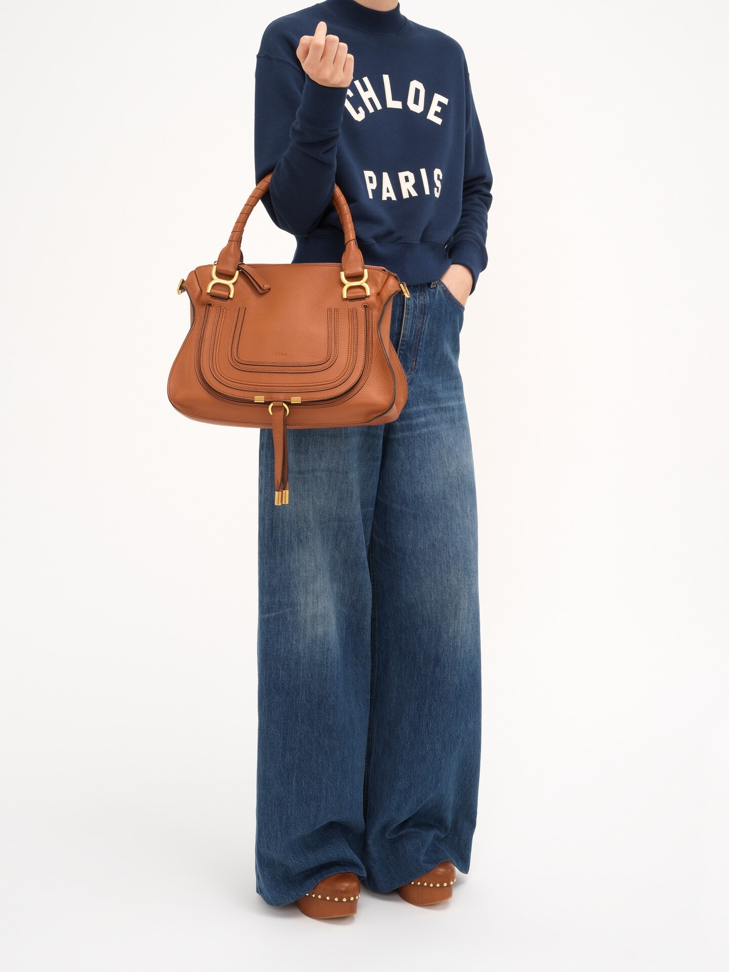 グレインレザー製Marcieバッグ 茶色 - Chloé