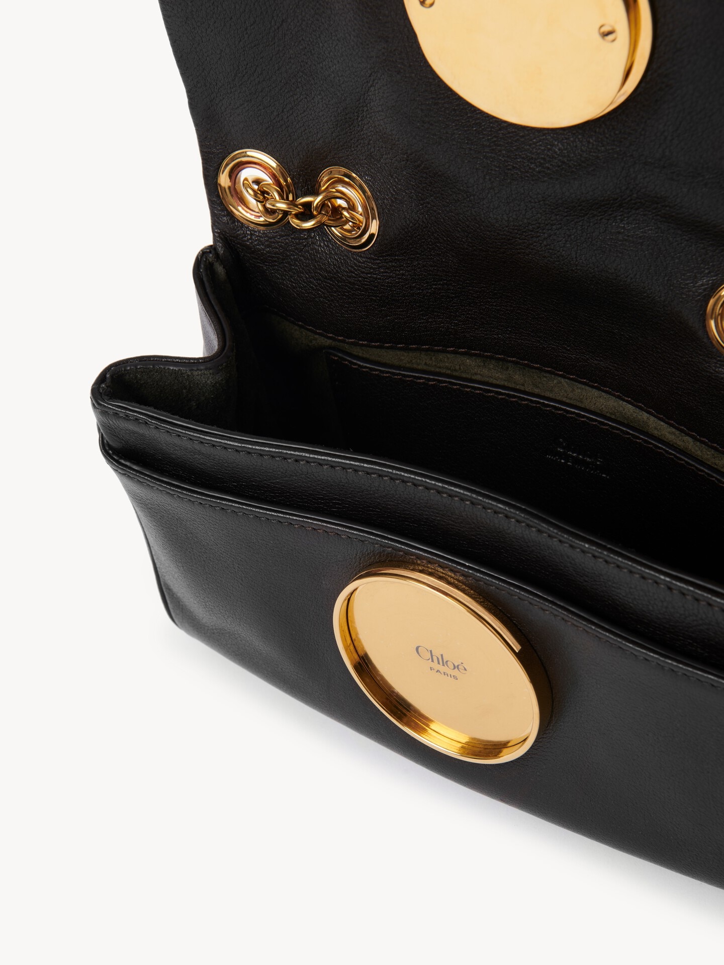 Small Chloé Heritage shoulder bag in grained leather Black - Chloé