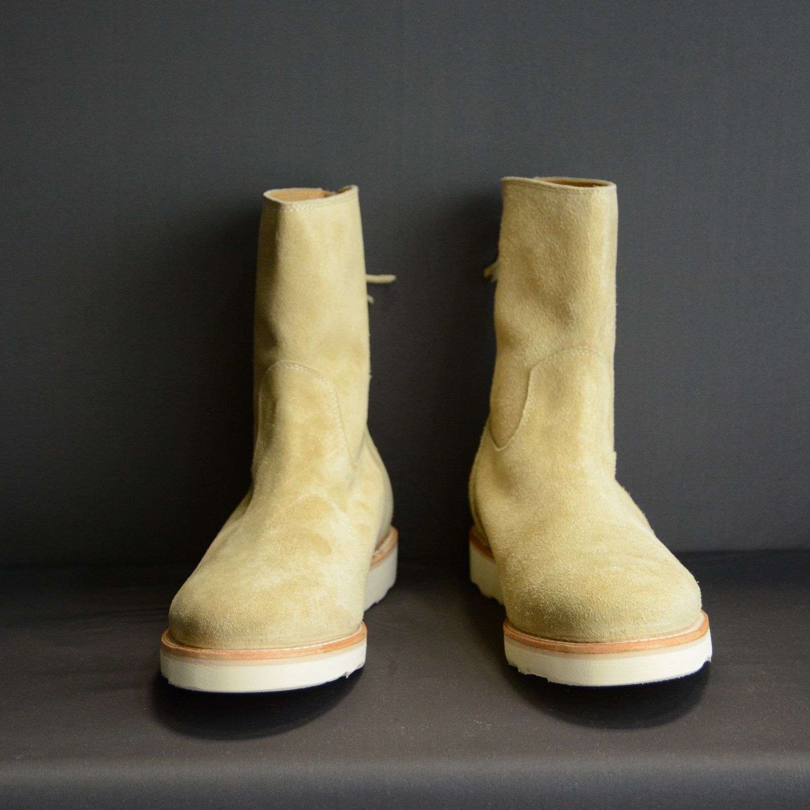 MINEDENIM - Suede Leather Back Zip Boots （BEIGE） / スエード