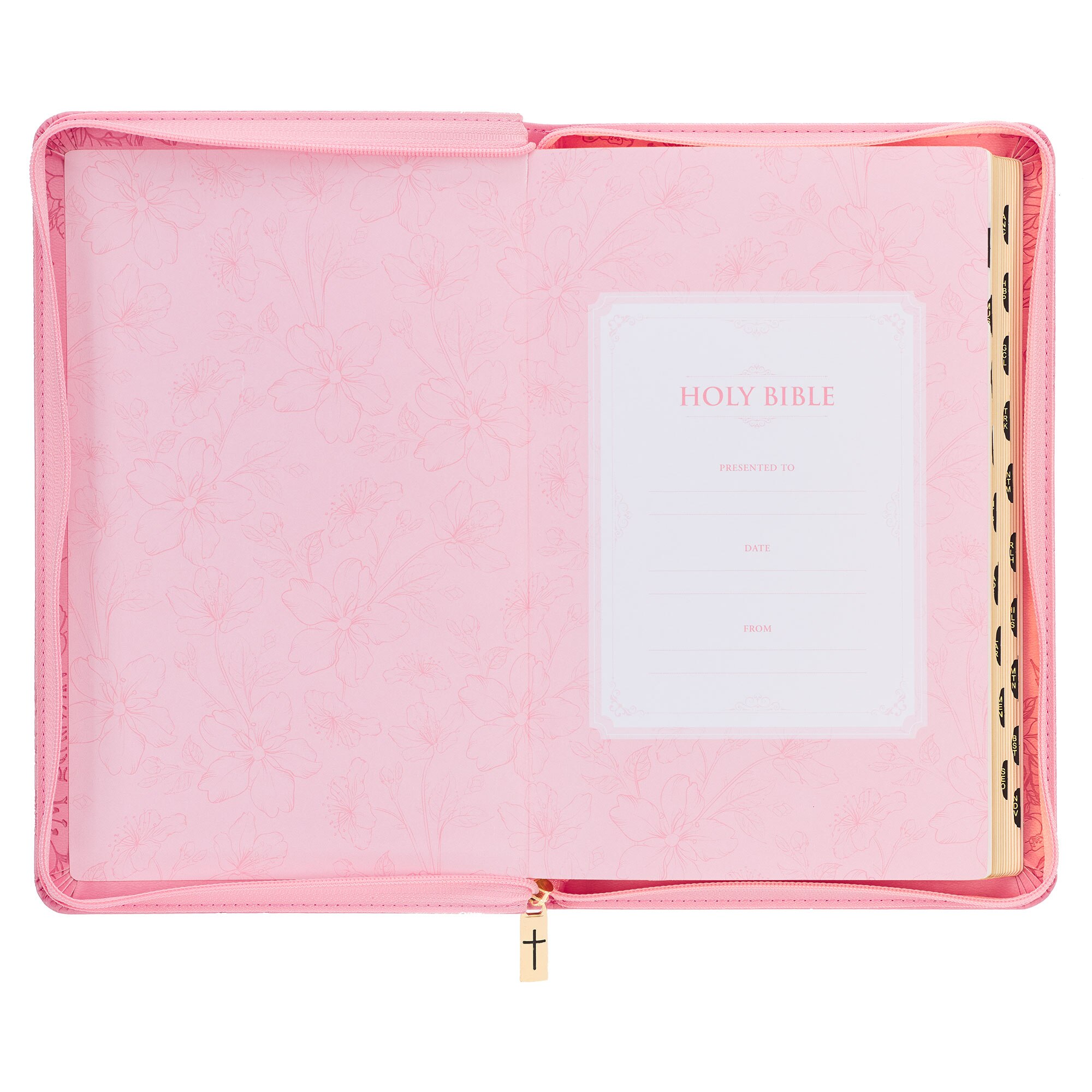 Blossom Pink Faux Leather King James Version Deluxe Gift Bible