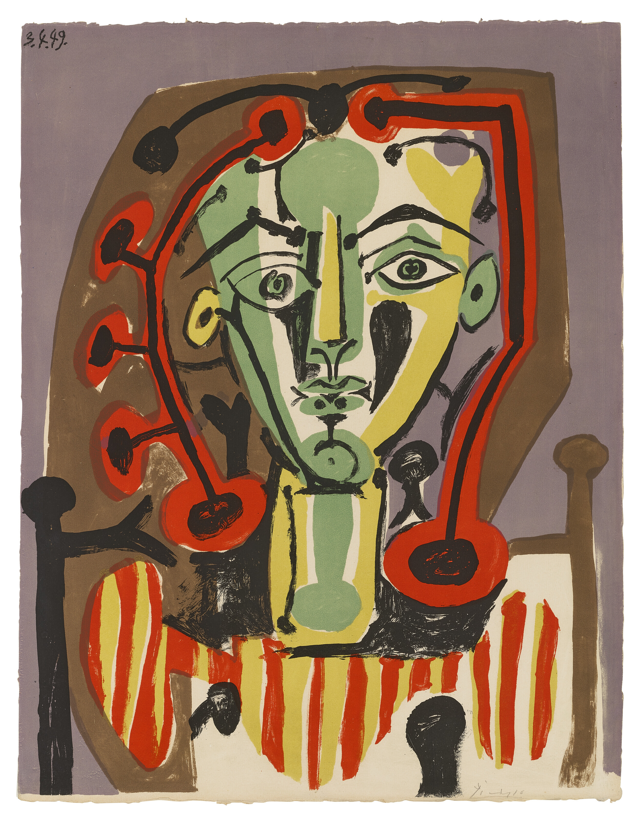 PABLO PICASSO (1881-1973), Figure au corsage rayé | Christie's
