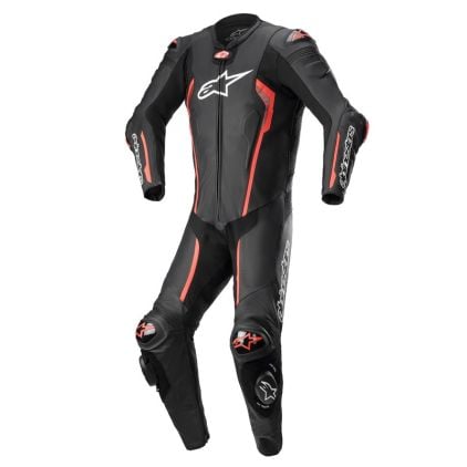 Alpinestars Missile V2 Leather Suit 1 Pc Black Red Fluo - Chromeburner
