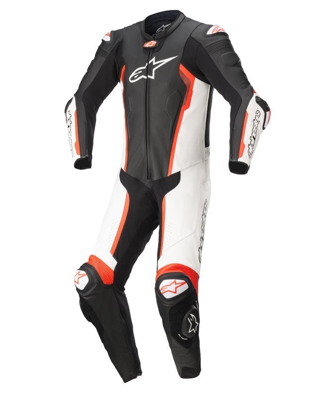 Alpinestars Missile V2 Leather Suit 1 Pc Black White Red Fluo