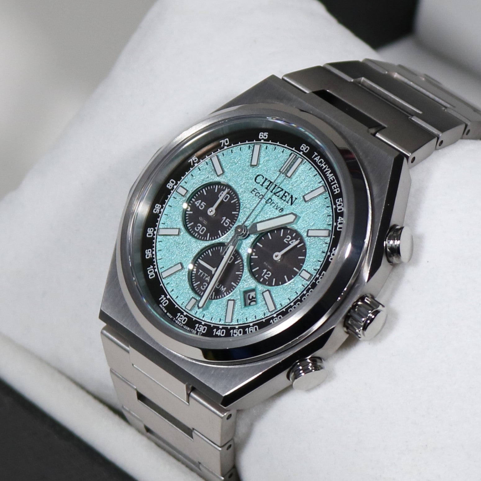Citizen Zenshin Super Titanium Men's Turquoise Dial Chronograph