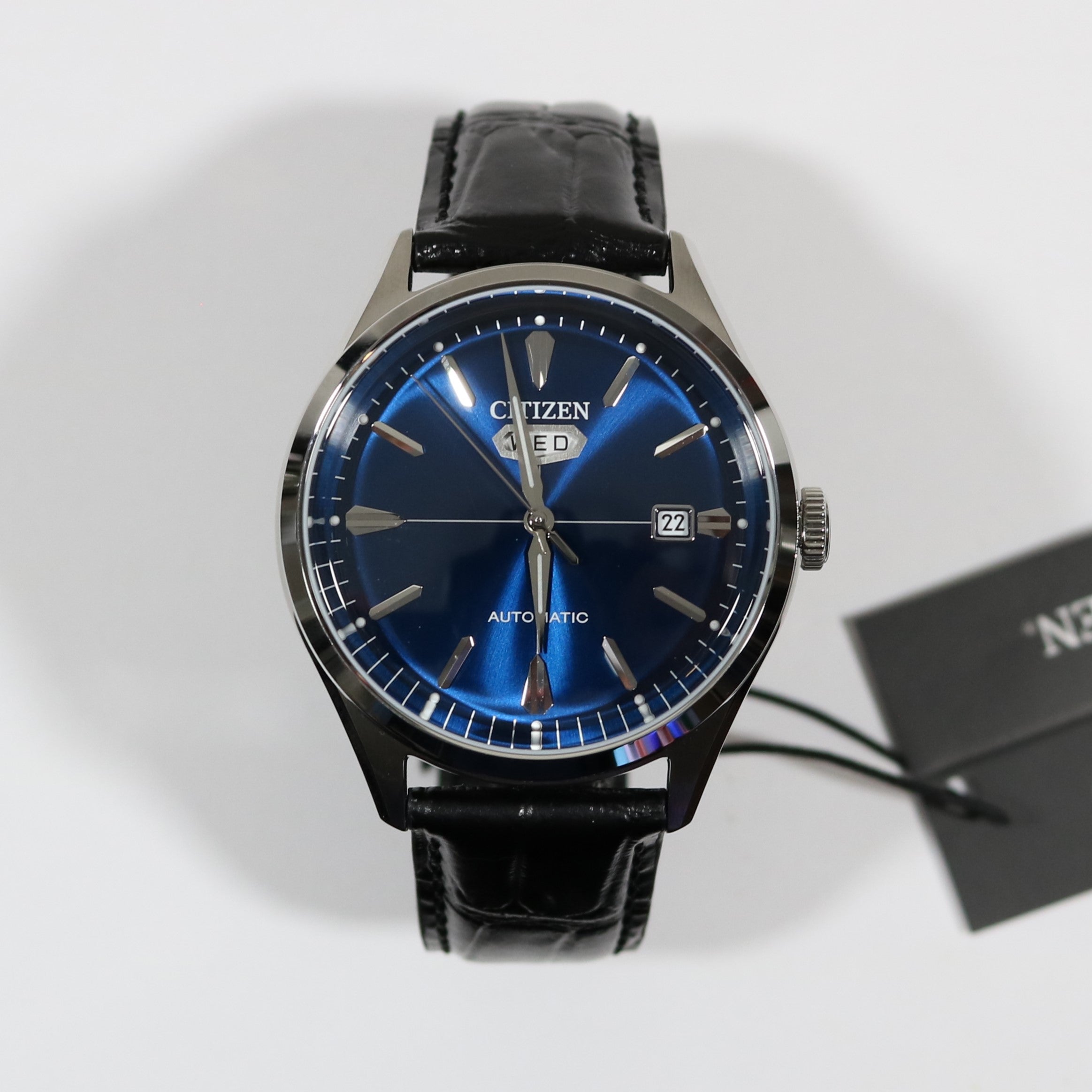 Citizen Men's C7 Series Automatic Blue Dial Black Leather Strap