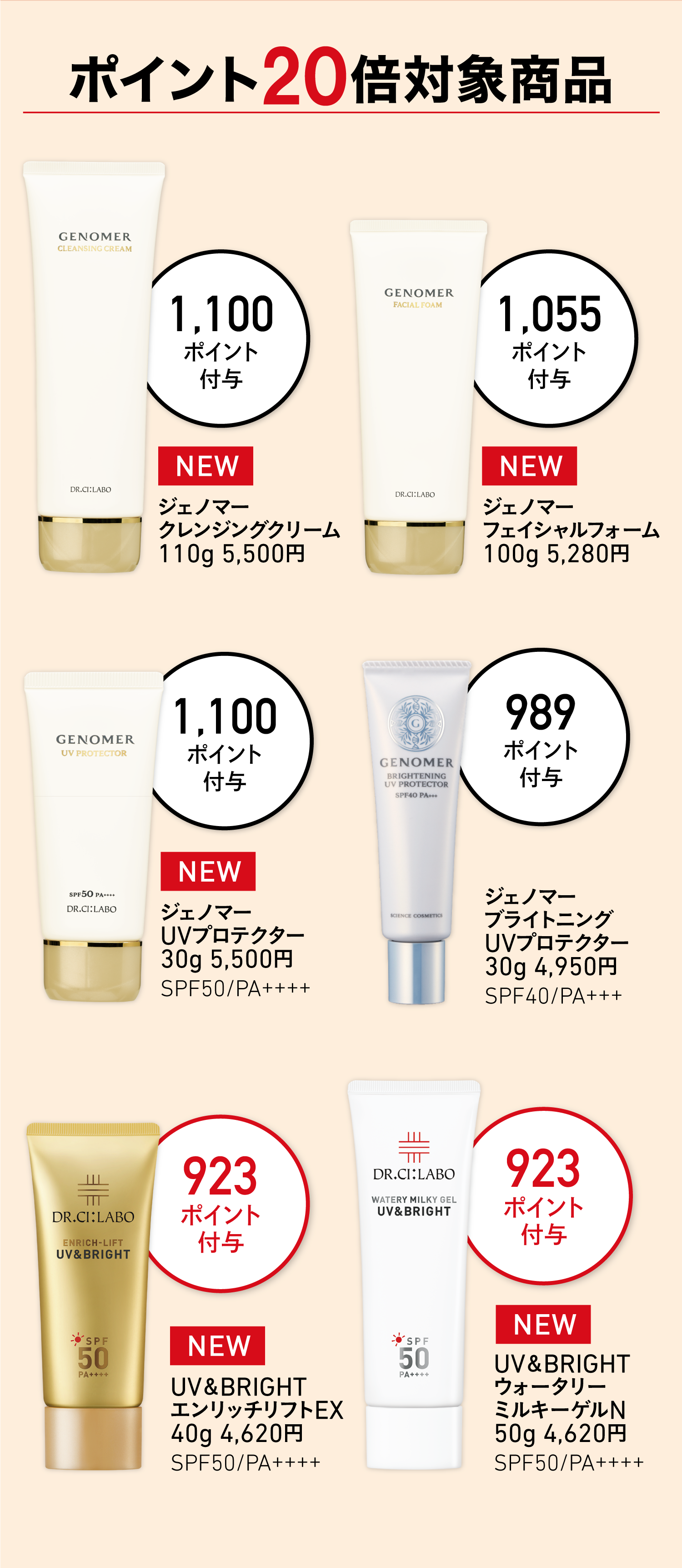 店舗限定】ポイント最大20倍 対象全商品はこちら｜ドクターシーラボ