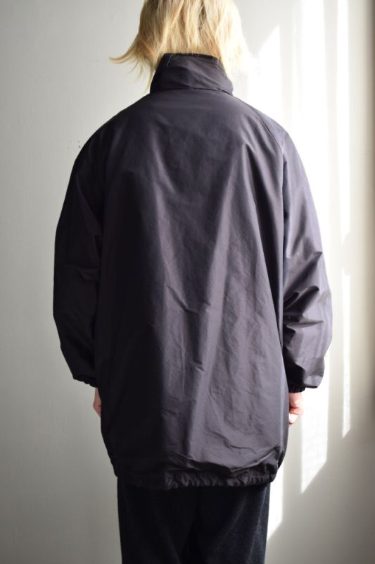 COMOLI (コモリ) コットンシルク フーデッドコート [BROWN]