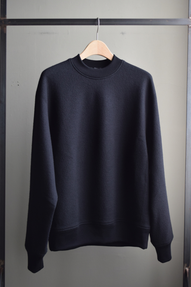 Cale (カル) Super 120's エアーウール裏毛 プルオーバー [BLACK]