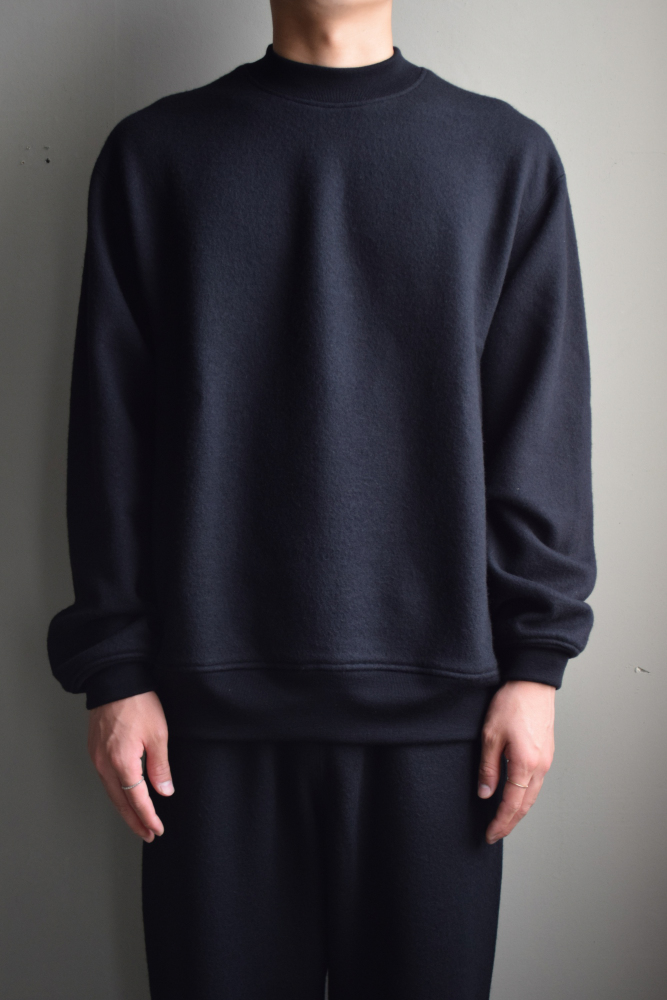 Cale (カル) Super 120's エアーウール裏毛 プルオーバー [BLACK]