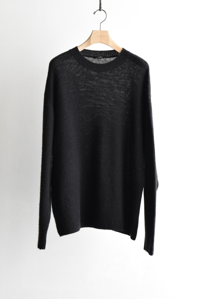COMOLI (コモリ) カシミヤ製品染 クルーネックニット [BLACK]
