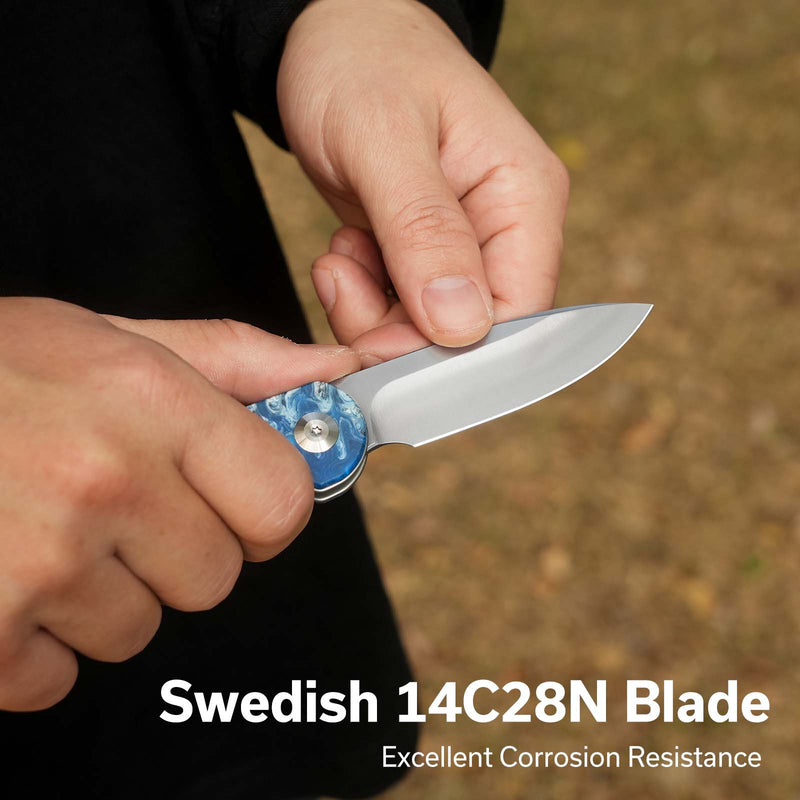 CIVIVI Elementum Slip Joint Knife Blue Ocean Resin Handle