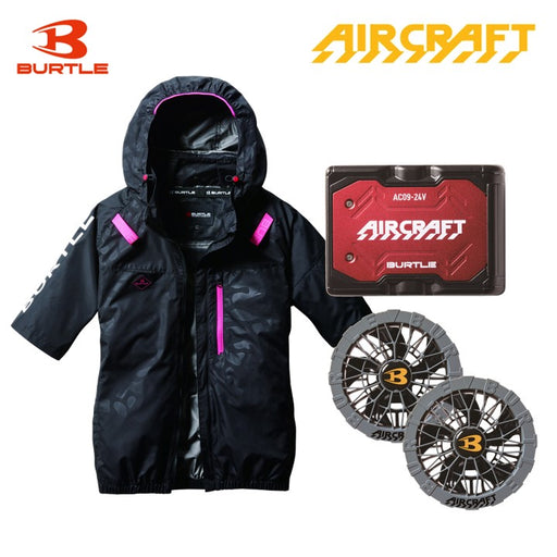 バートル 空調服 AC2066 即日発送 半袖 カモフラブラック サイドファン