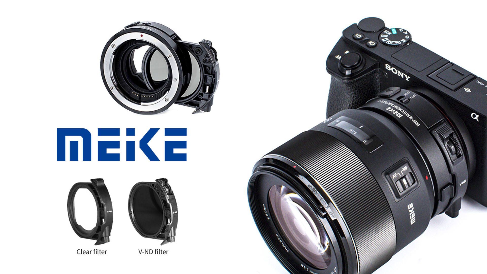 MeikeがMK-EFTE-C Drop-In Filter Canon EF to Sony E Lens Mount