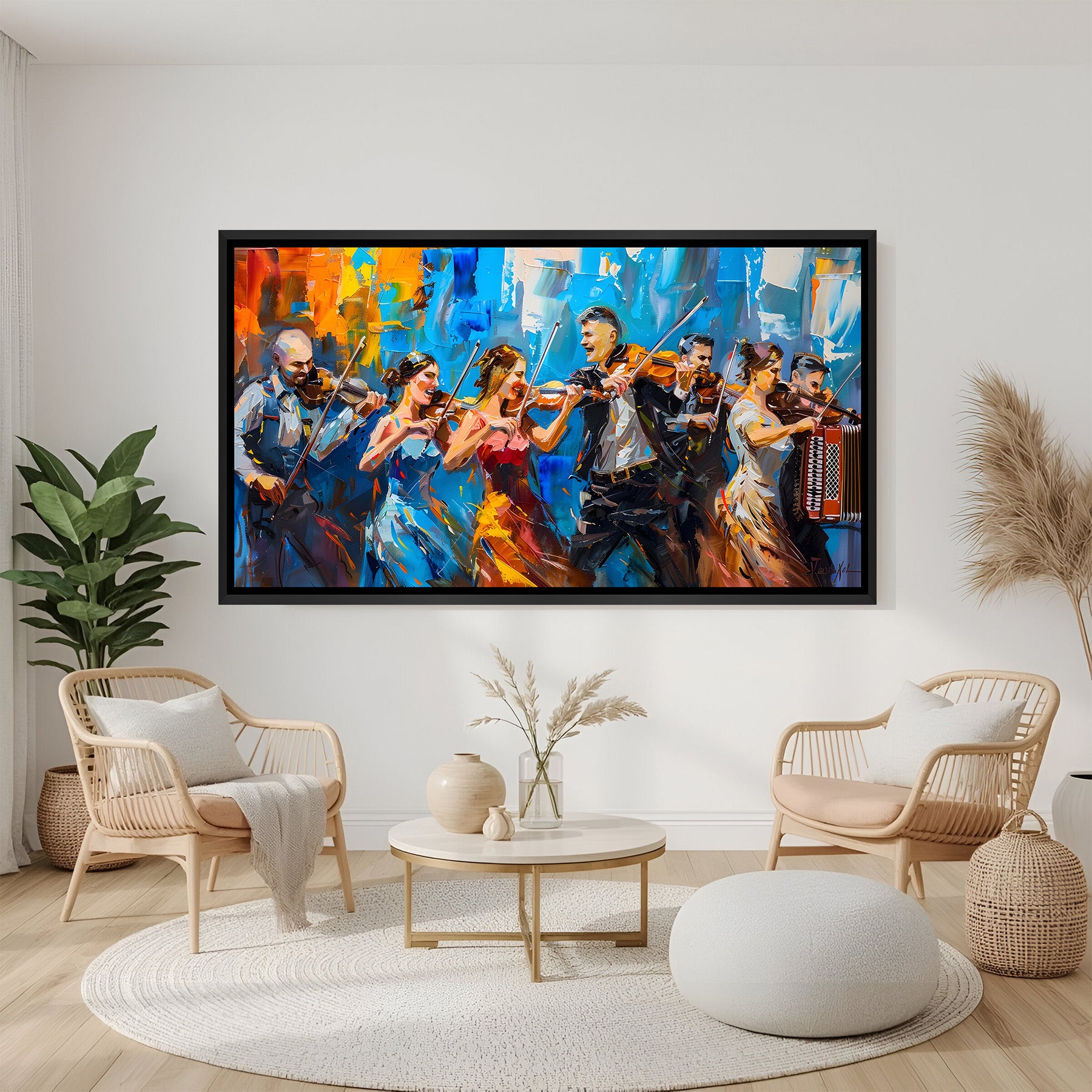 Modern Musician Wall Art | Vibrant Orchestra Canvas – CIPHER SPACES