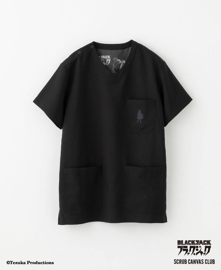 Scrub Canvas Club:ブラック・ジャックスクラブトップス(男女兼用