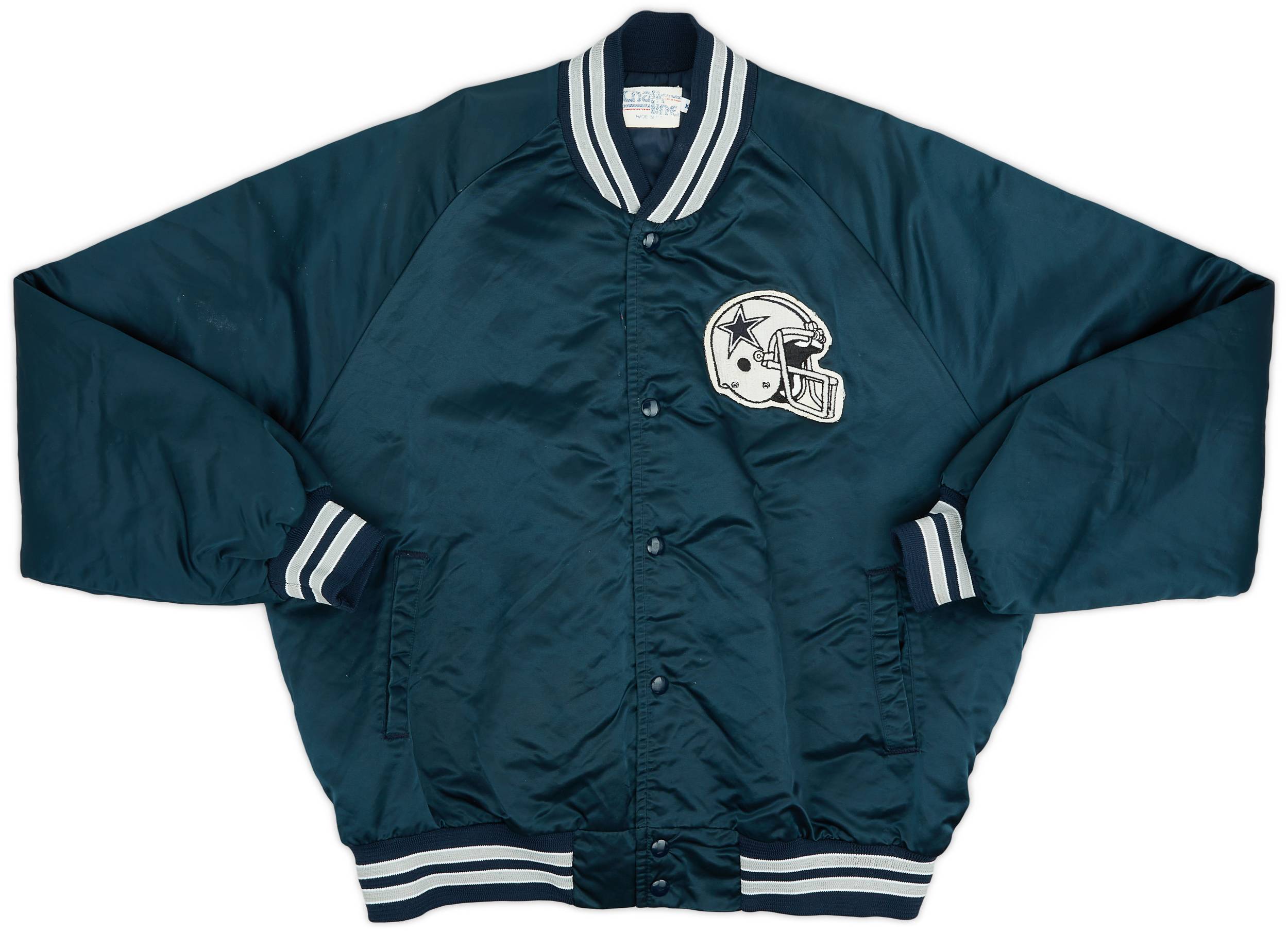 1990s Dallas Cowboys Chalk Line Satin Varsity Jacket (Very Good) XL