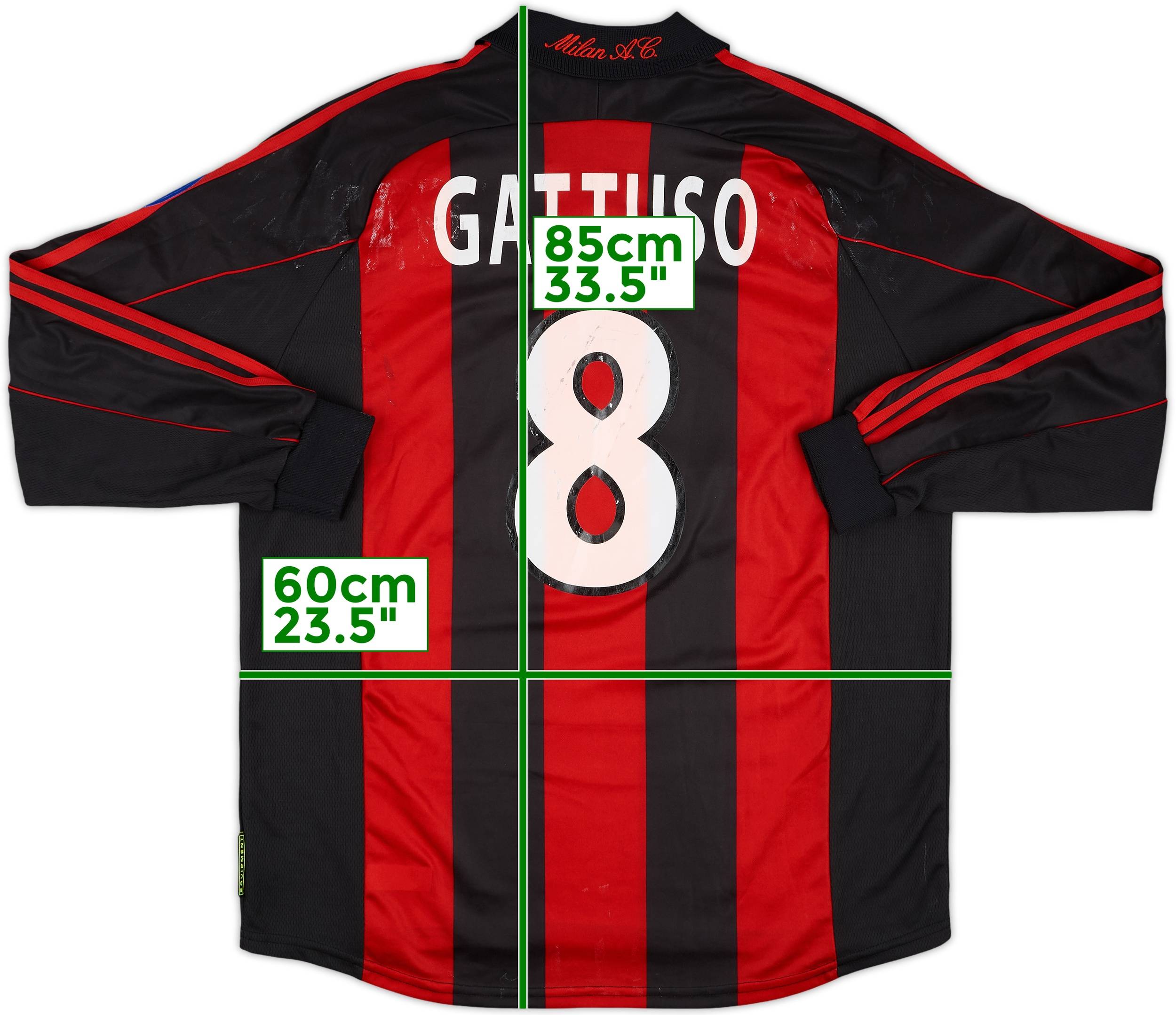 2000-02 AC Milan Match Issue Home L/S Shirt Gattuso #8