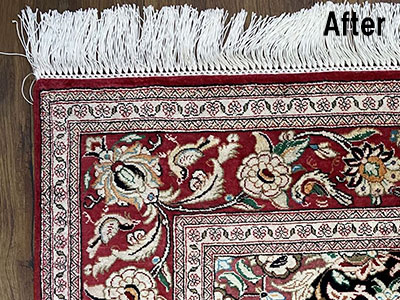 東京都 I様 (ペルシャ絨毯：クリーニング、房交換、染み取り＆色付け