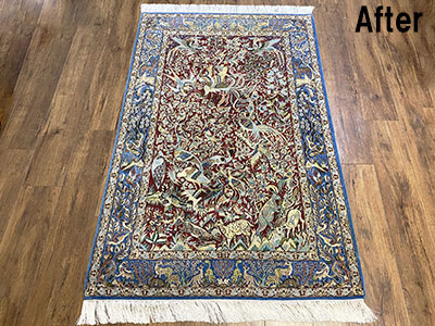 徳島県 K様 (ペルシャ絨毯 ウール：クリーニング、染み取り、色付け