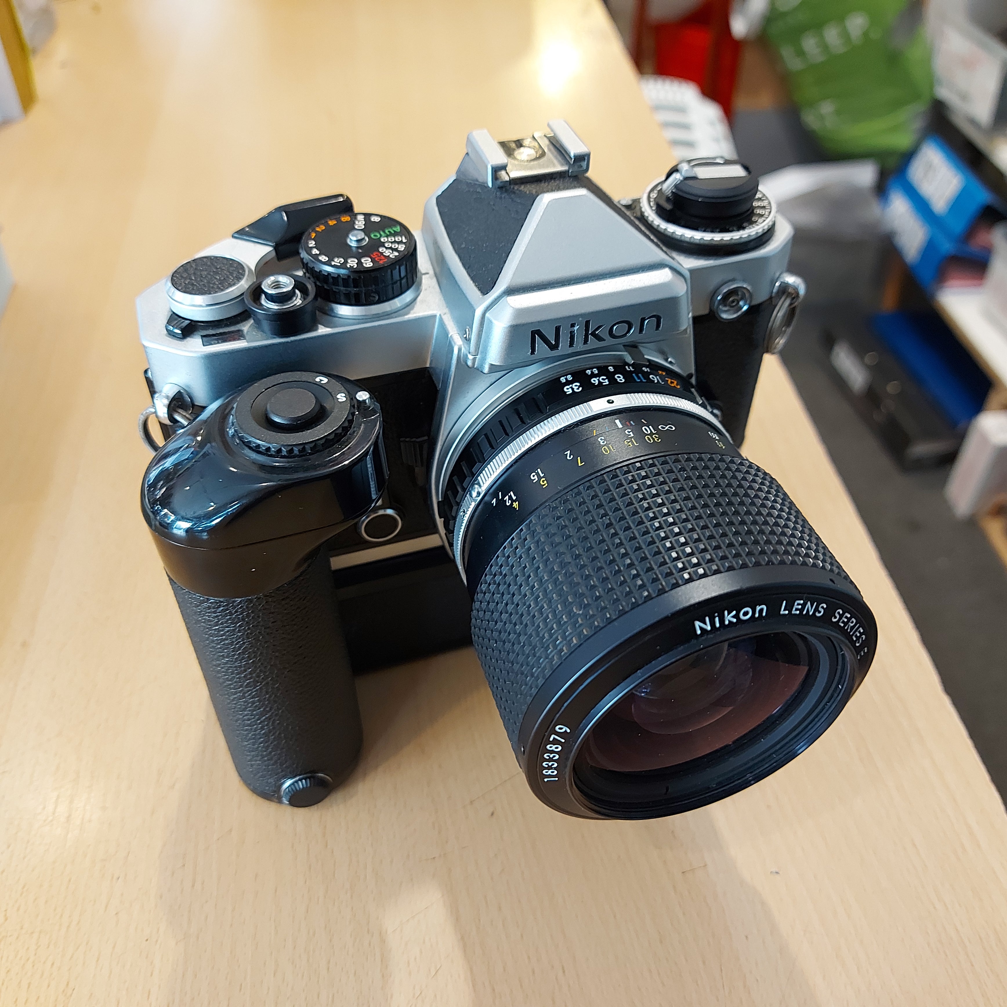 Nikon FE + 36-72mm + MD12 Motor drive (removable) – Clock Tower