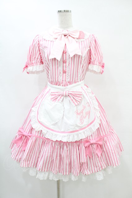 Angelic Pretty / リリカルバニーストライプダイナーワンピース Free