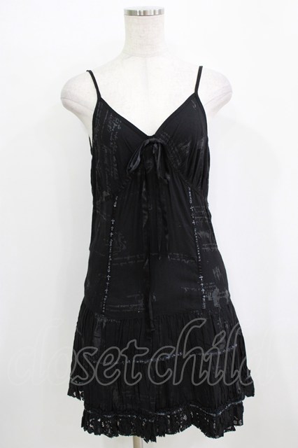 h.naoto Blood / プリントキャミワンピース ブラック H-25-12-24-1011