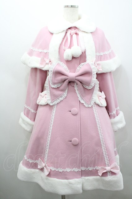 BABY,THE STARS SHINE BRIGHT / リボンミルキーコート ピンクX白 I-26