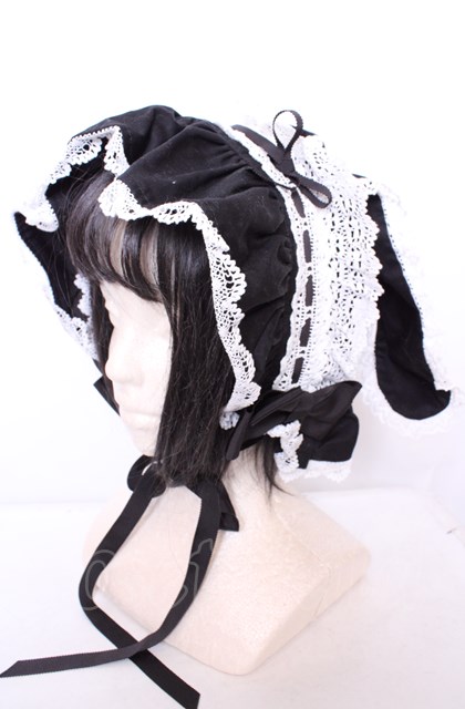 BABY,THE STARS SHINE BRIGHT / うさみみボンネット クロ×シロ O-25-07