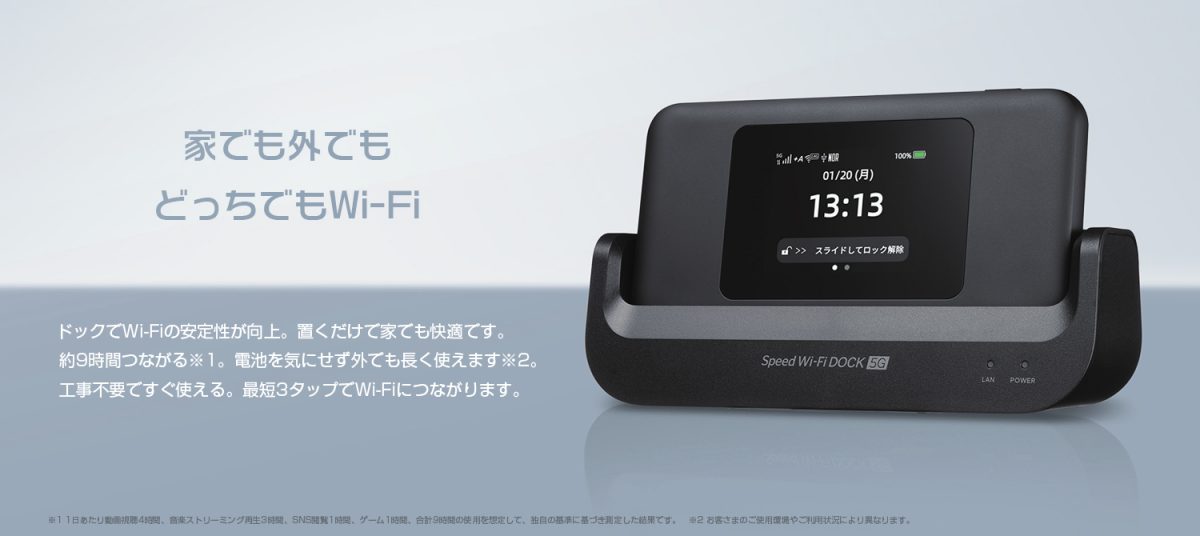 ドック付き新型モバイルルーター「Speed Wi-Fi DOCK 5G 01」 – CPSpeed