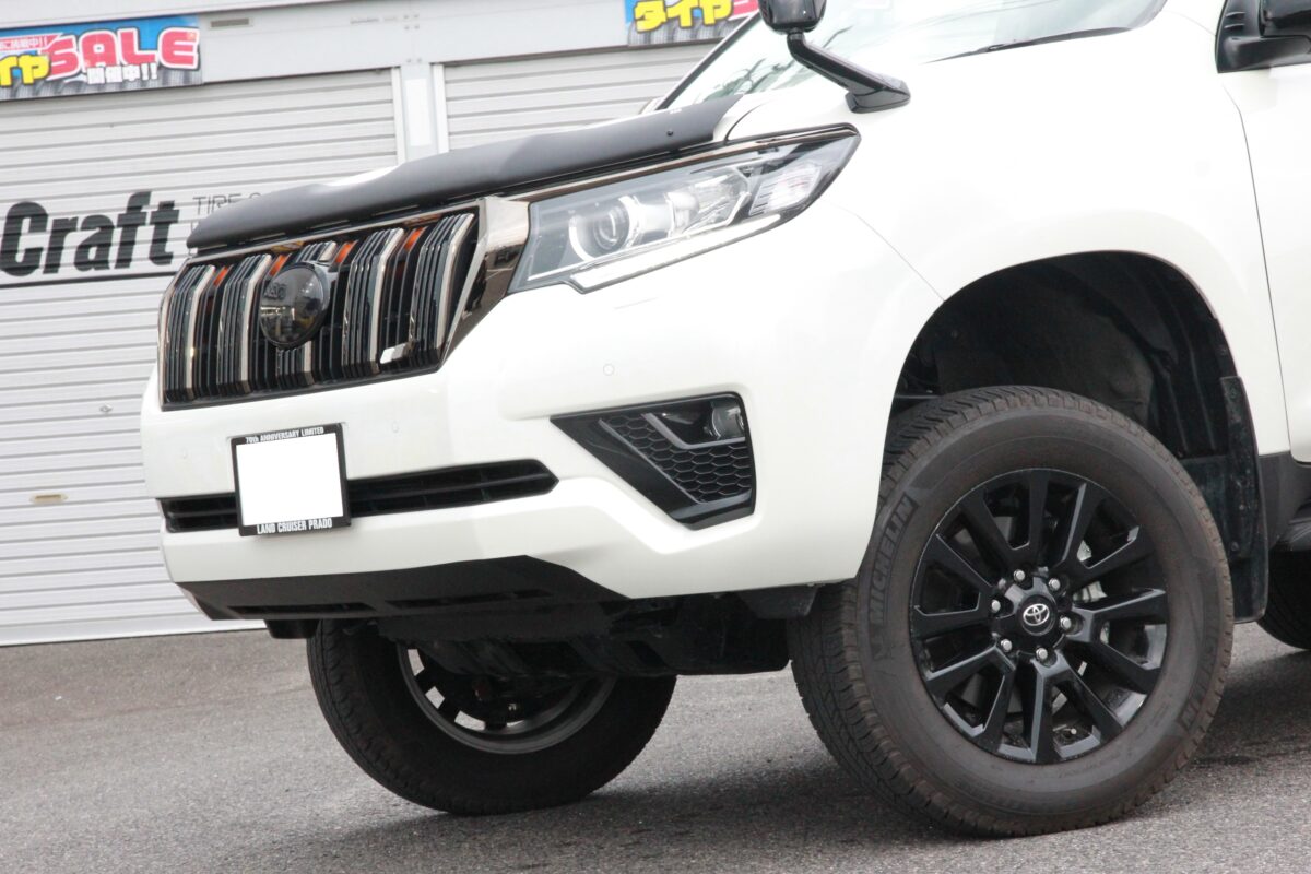 モトレージサスペンションで150プラドをリフトアップ【Fr：2.5/Rr：2.0