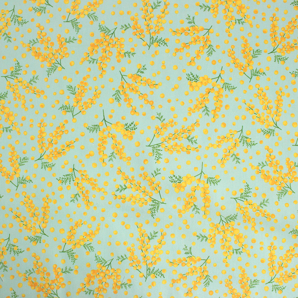 ミモザ柄 オックス生地｜手芸専門店クラフトハートトーカイの